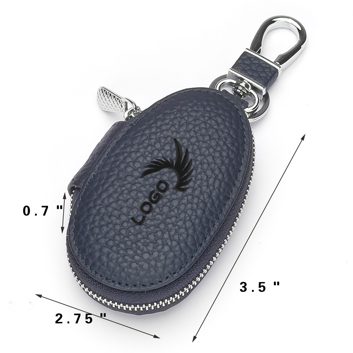 Genuine Leather Zipper Car Key Case 2