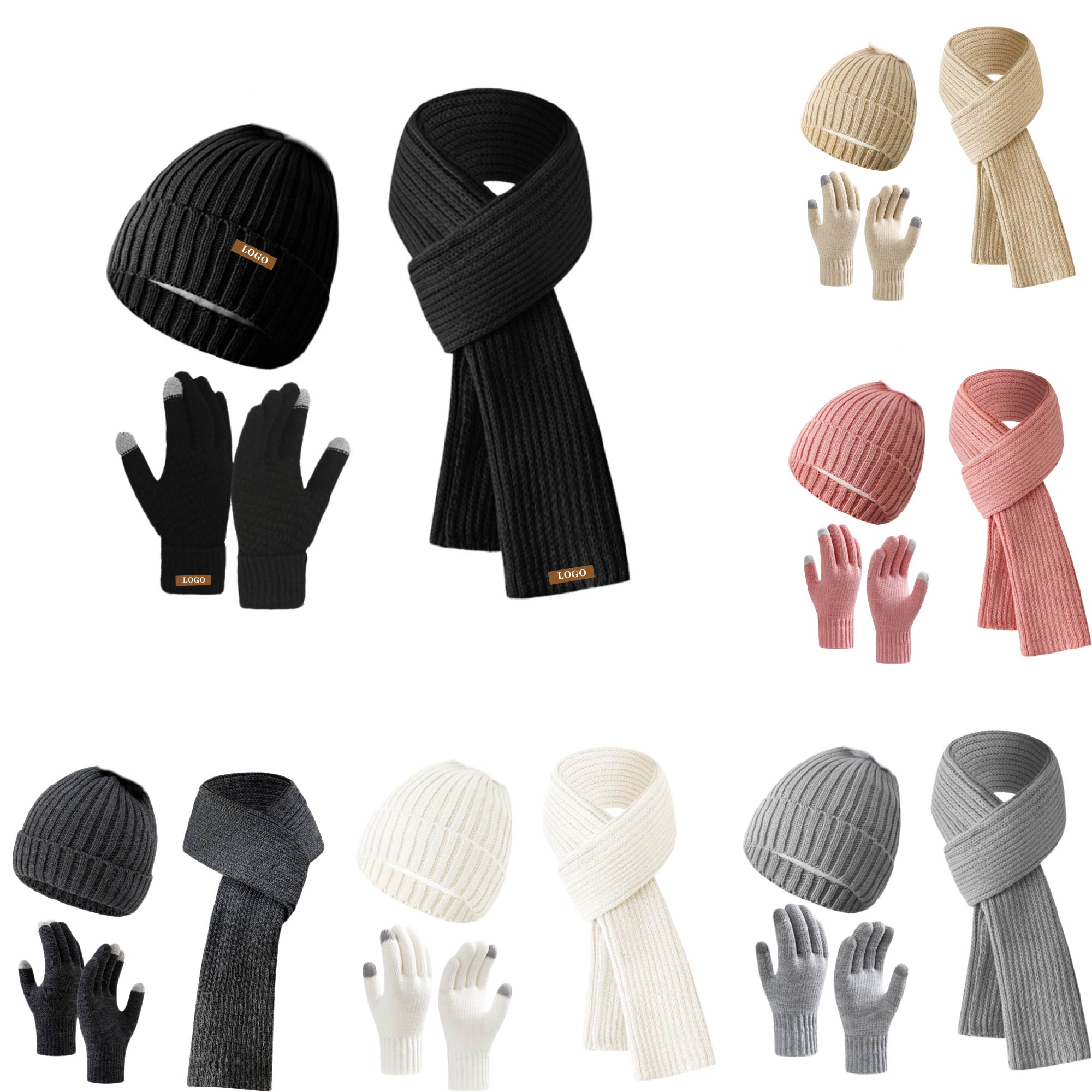 Winter Hat Glove Scarf Set 2
