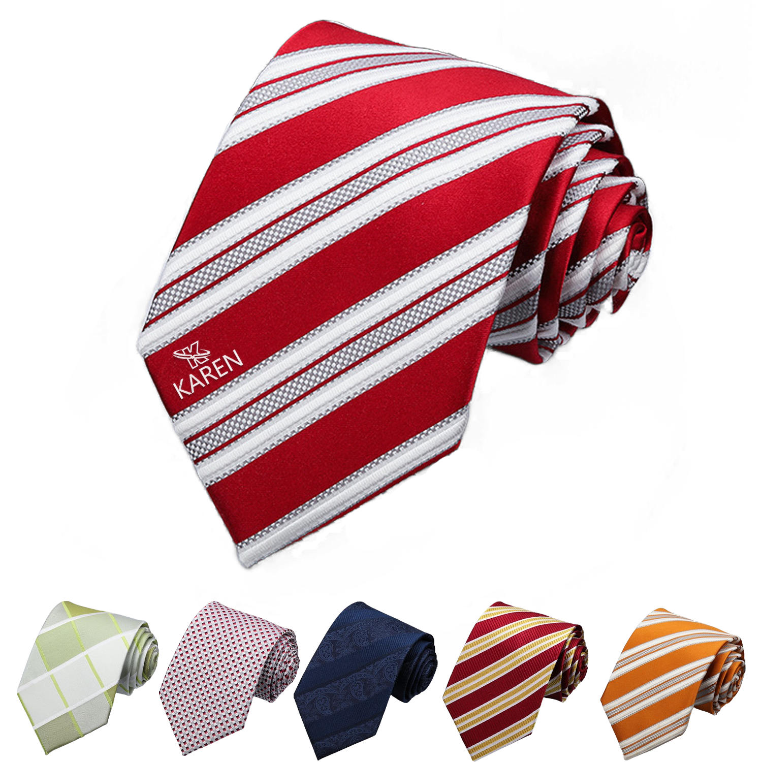 Men's Classic Striped Patterned School Color Stripe Ties 9
