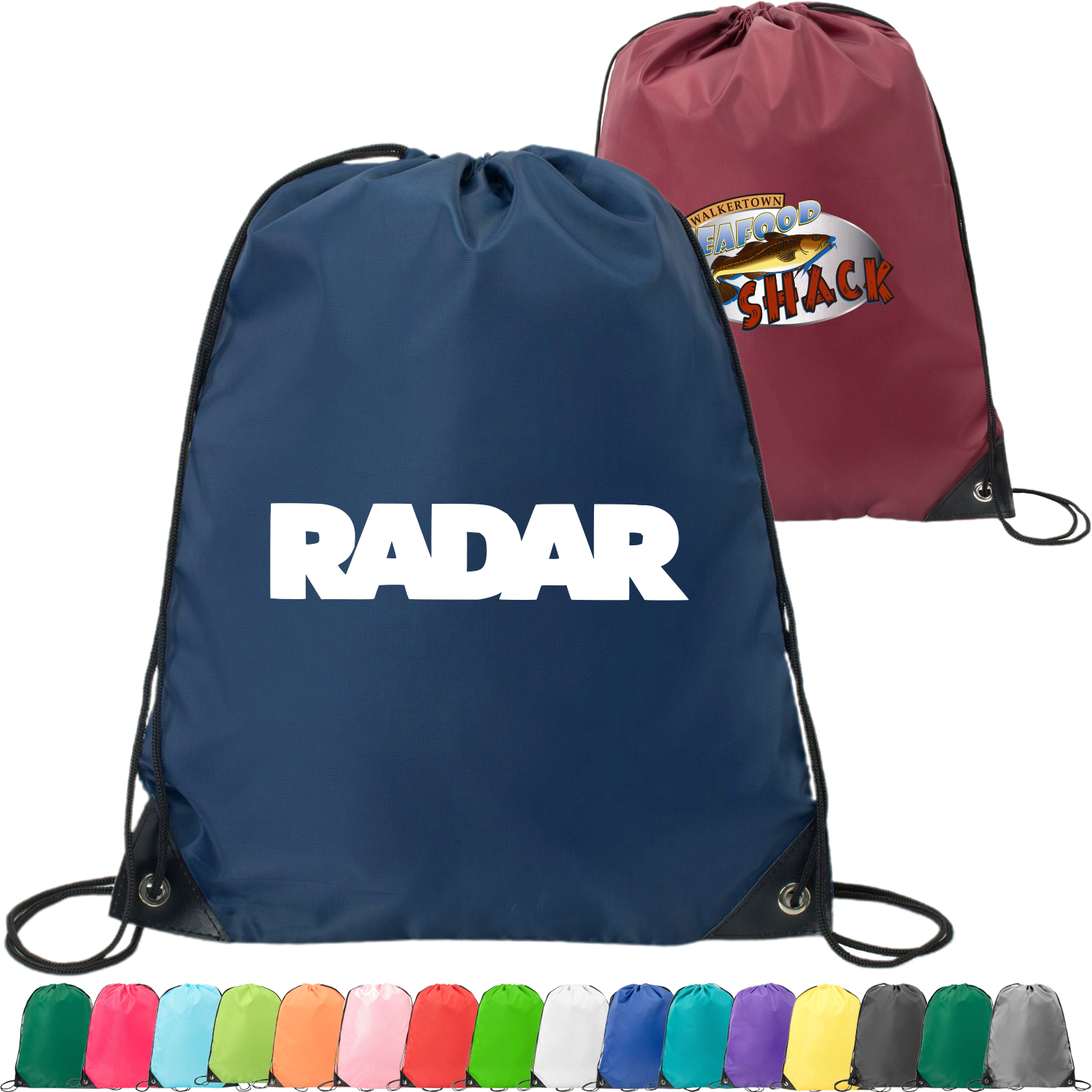 Heavy Duty Full Color Drawstring Backpack w/ Reinforced Edge (14" x 18") 6