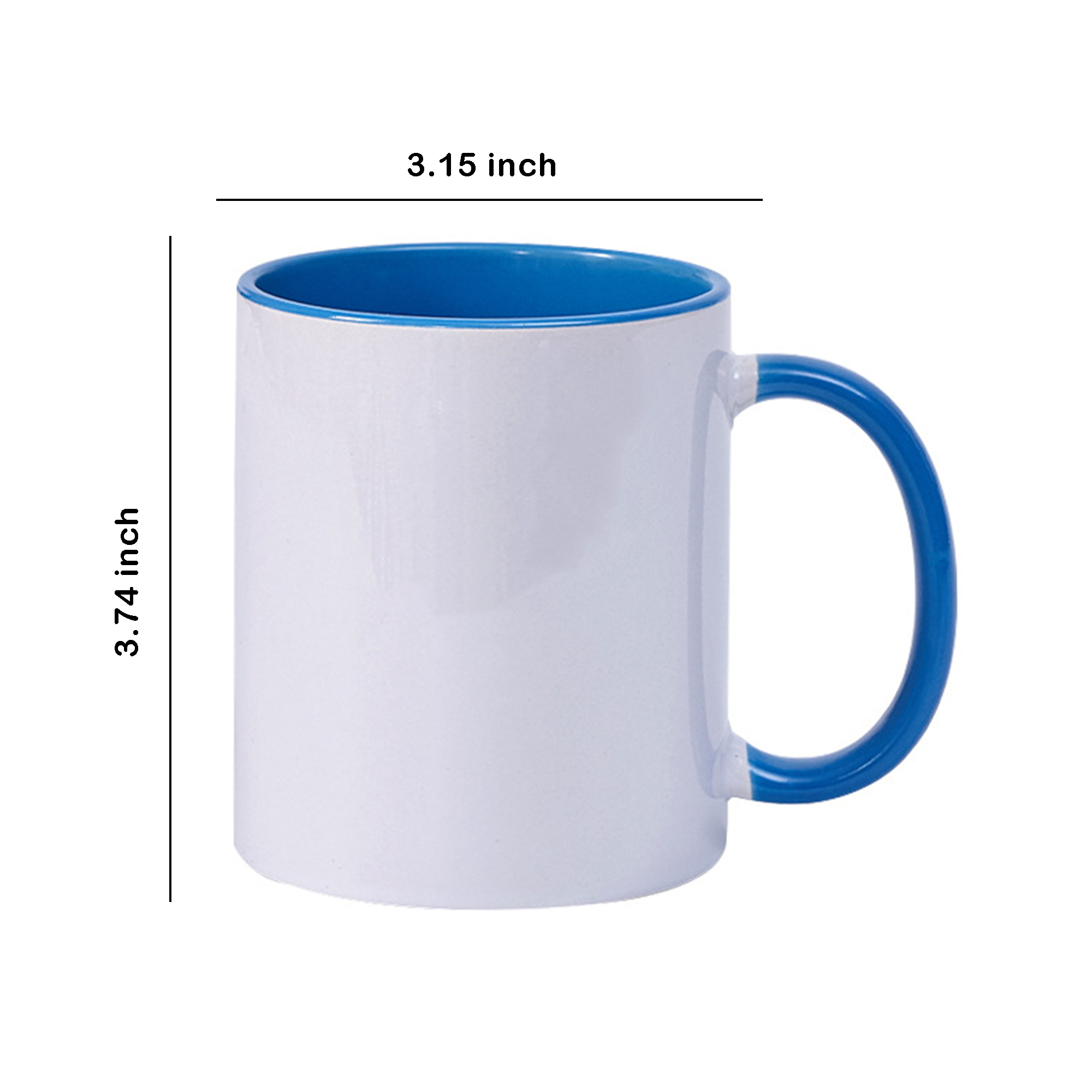 11oz Sublimation Ceramic Mug with Colored Handle and Rim 9