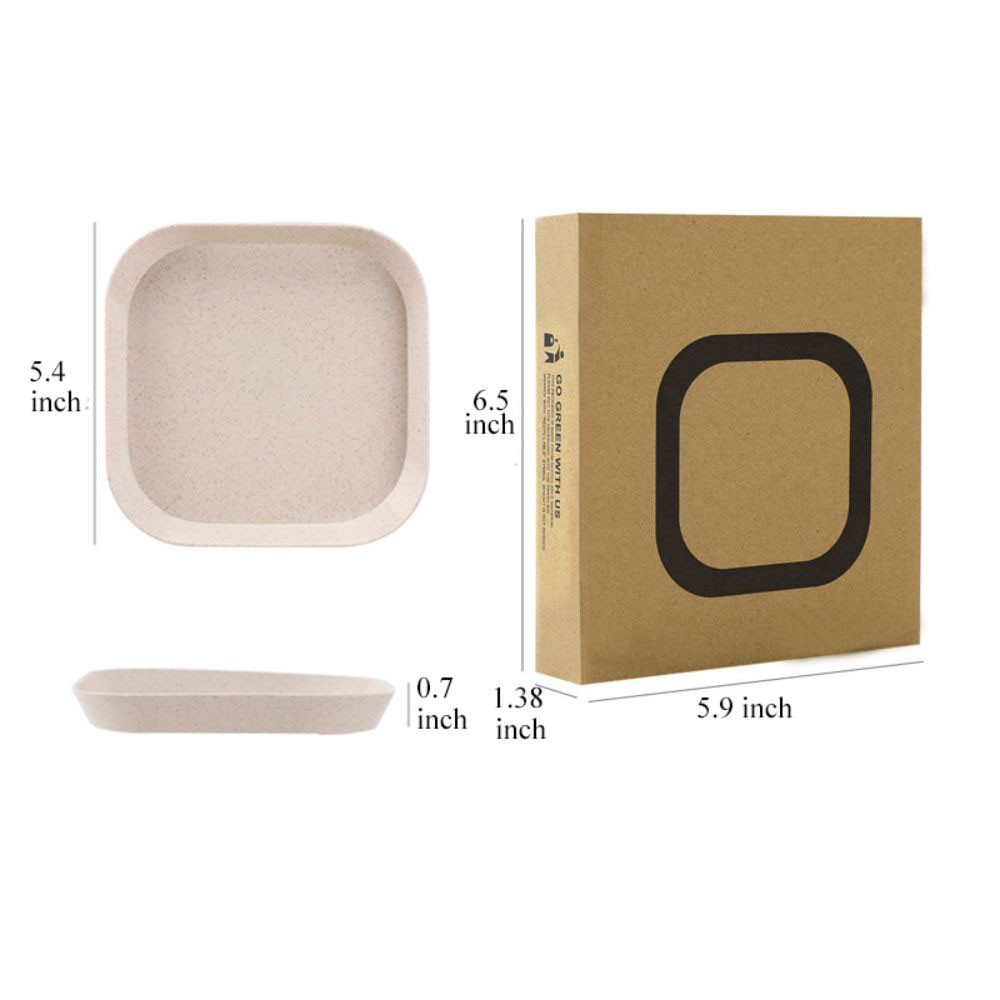 Wheat Straw Square Dinner Plates 2