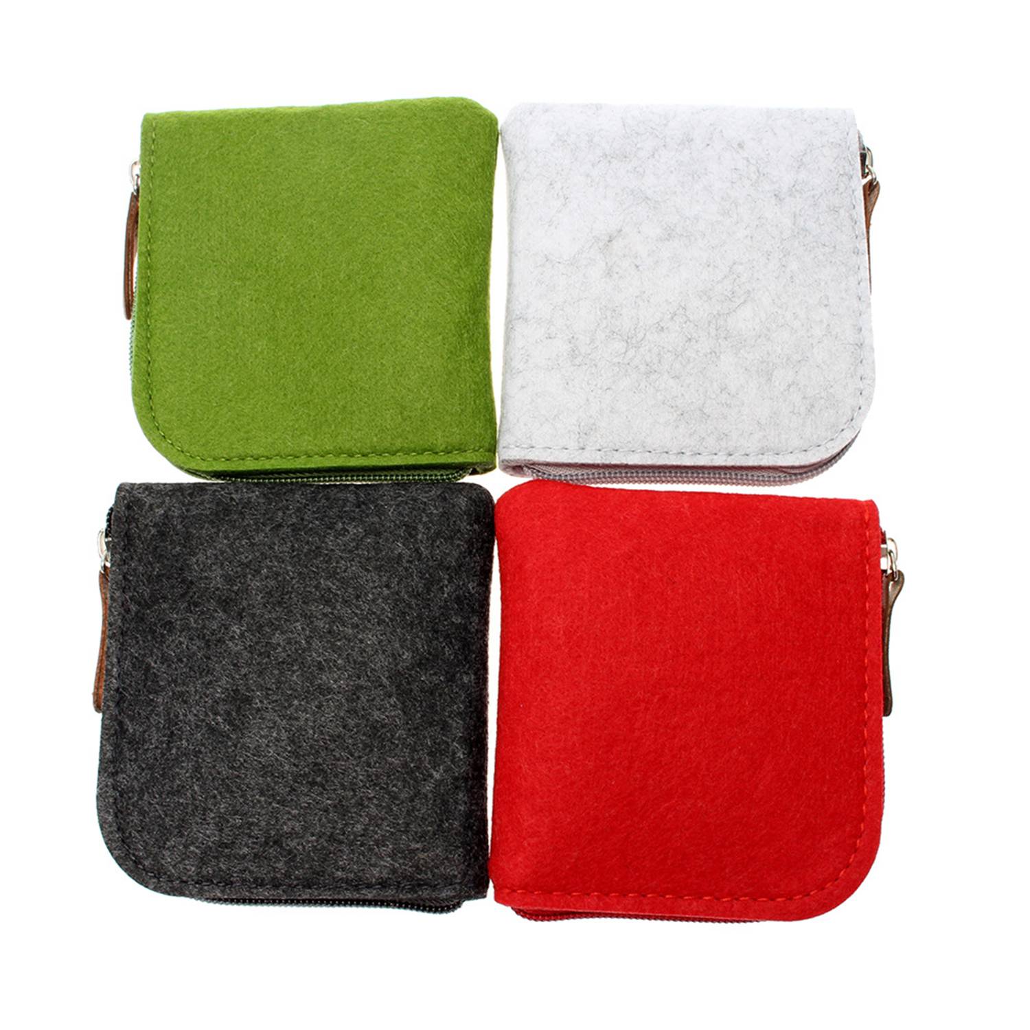 Zippered Felt Fabric Coin Purse 3
