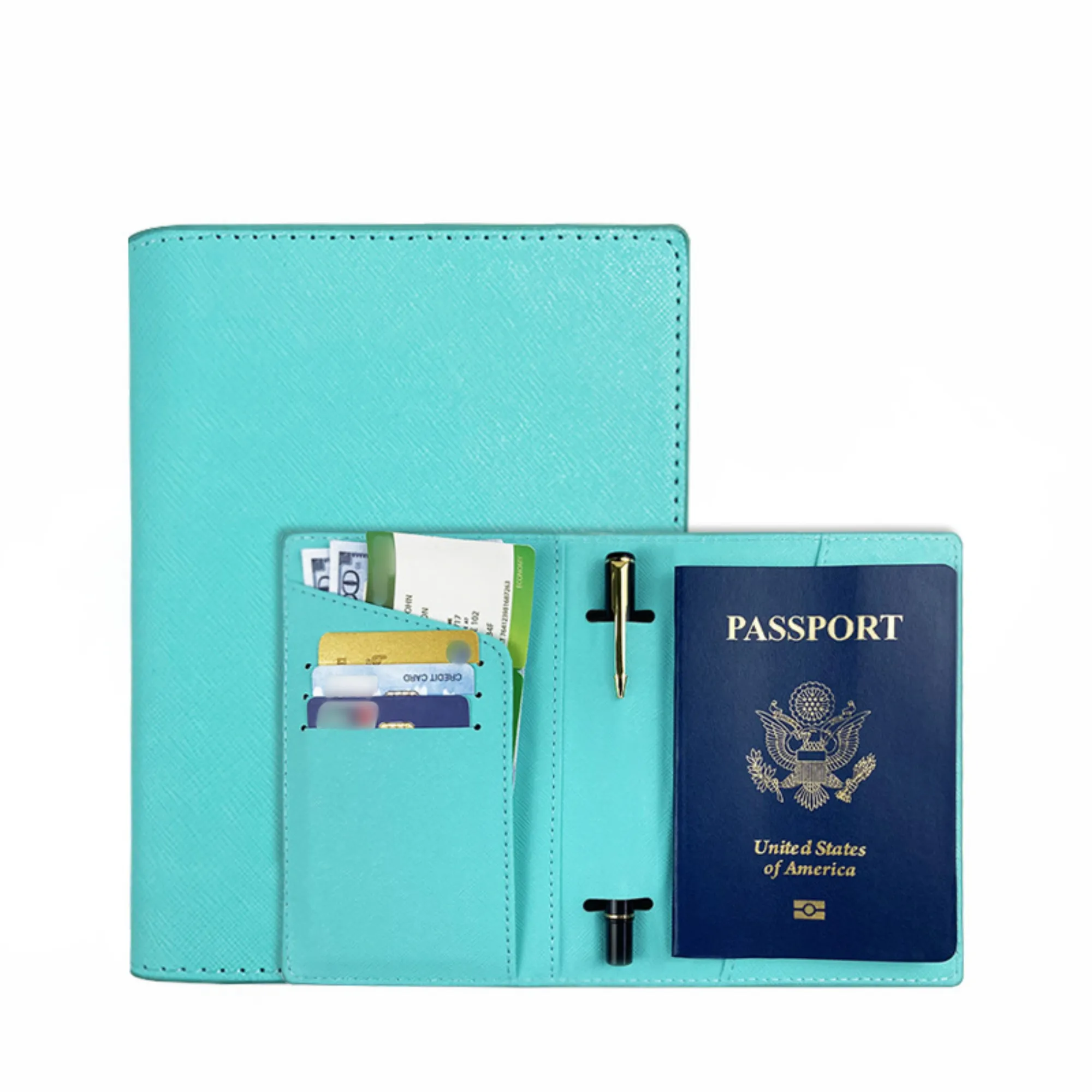 PU Leather Multi-Card Slot Passport Holder Bag 1