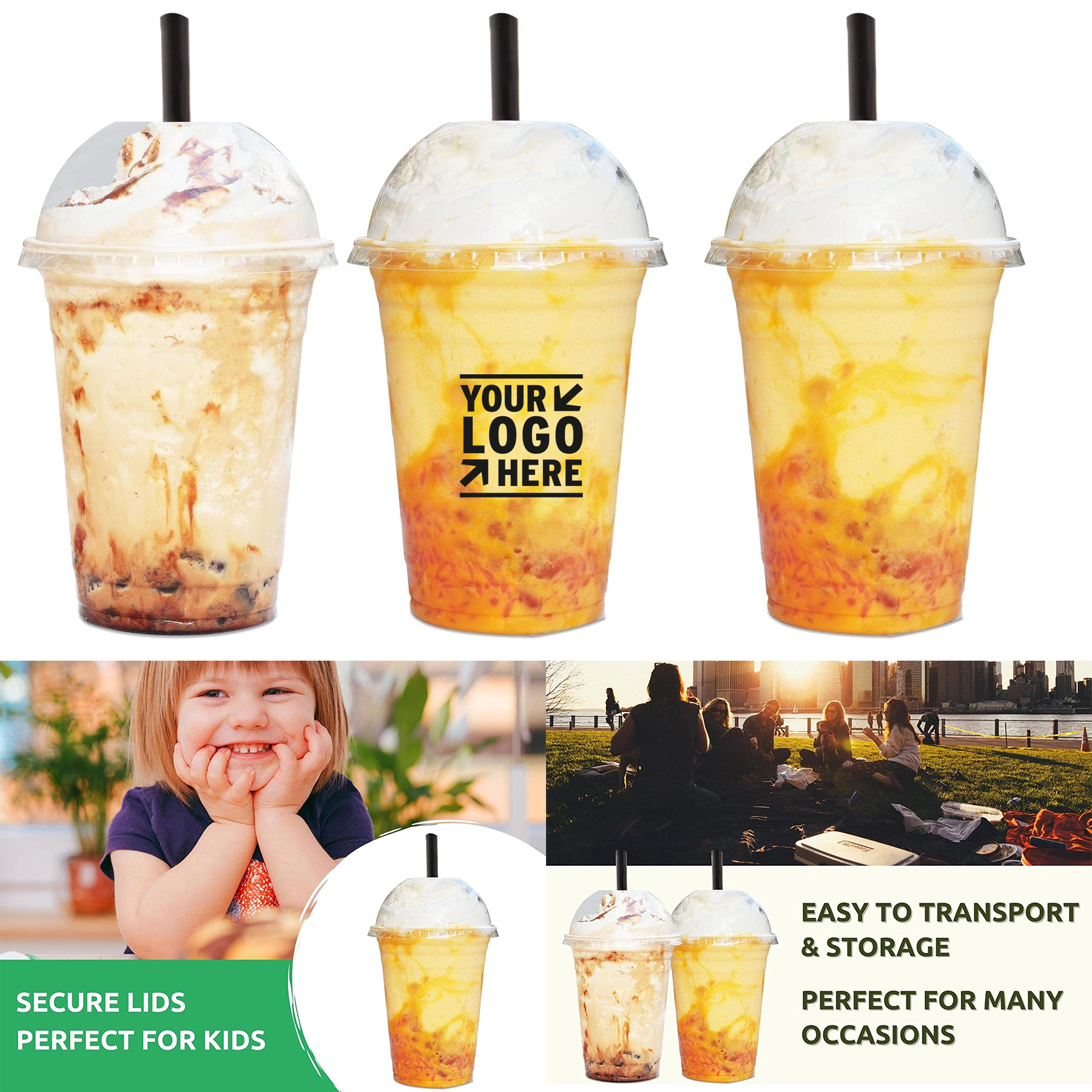 100 Pcs 16 Oz Clear Plastic Cup 2