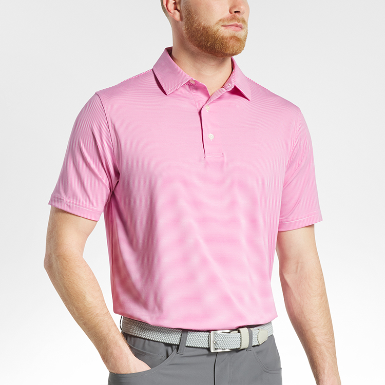 FootJoy MicroFeeder Stripe Lisle - Self Collar Polo 6