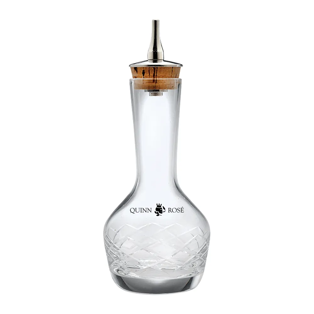 3oz. Glass Bitters Bottle Diamond Design 4