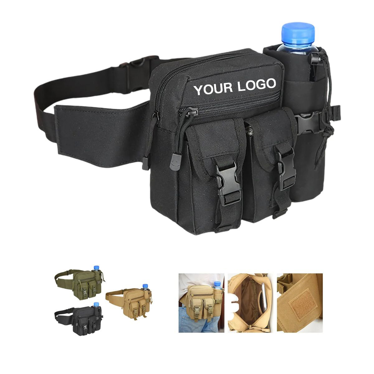 Oxford Waist Bag with Multiple Compartments and Strap 6