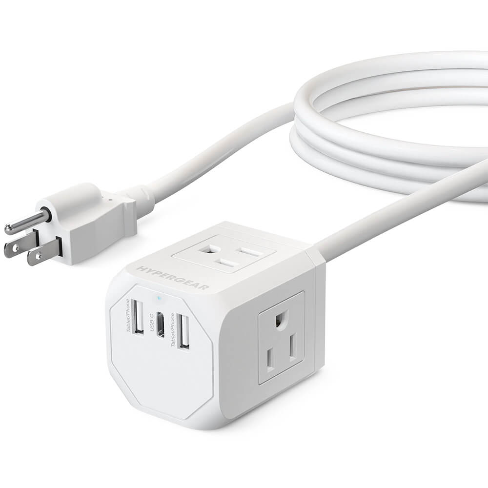 CUBE Multi-Port Power Strip Extension Cord