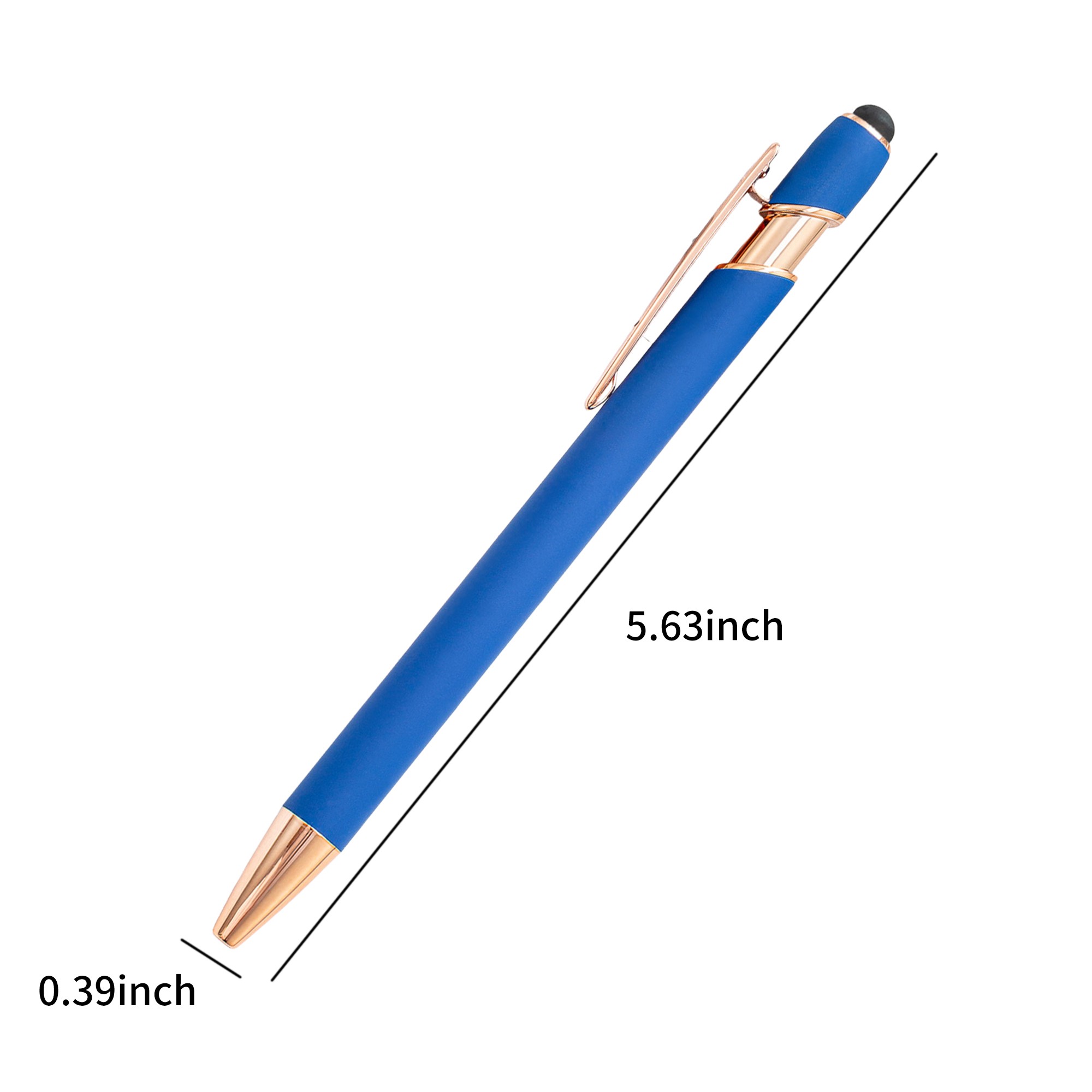 Plastic Metal Dual Function Stylus Ballpoint Pen 5.63" 5