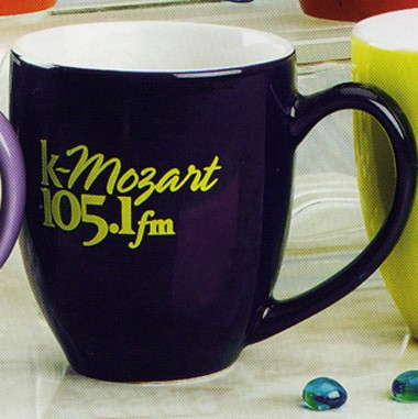 16oz 2-Tone Bistro Ceramic Mug (Cobalt Blue/White) 2
