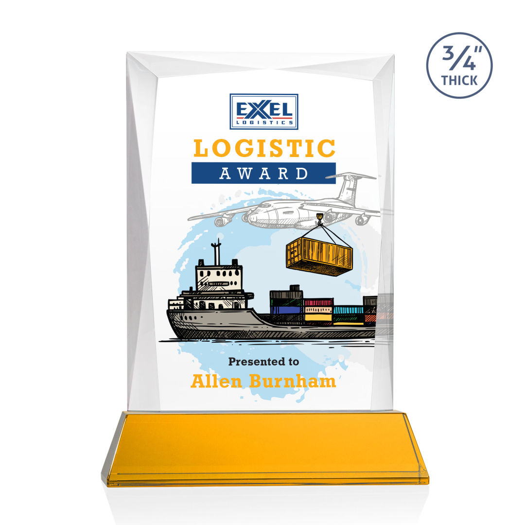 Messina VividPrint™ Award on Newhaven Base - Amber 3