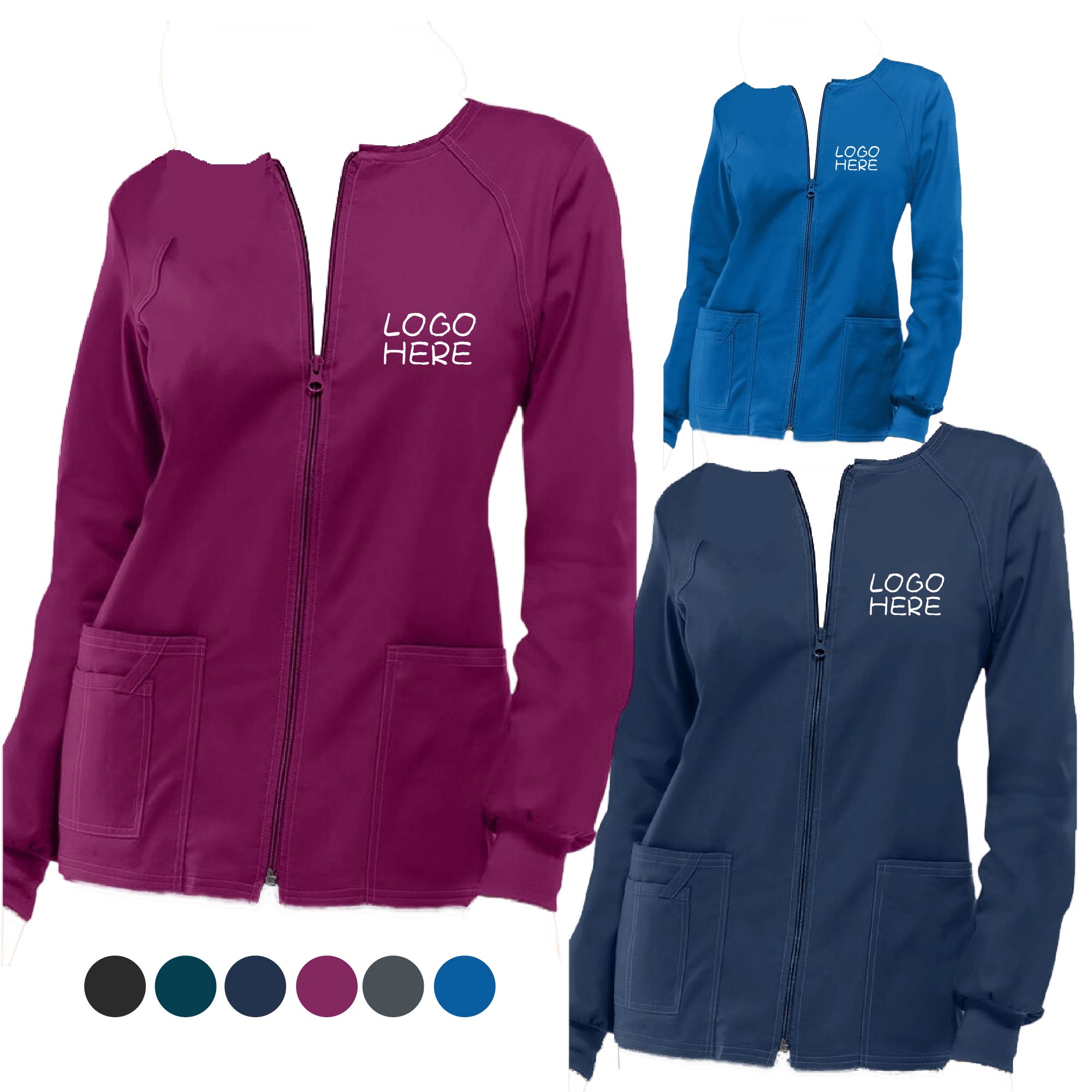 Women's Zip Front Warm Up Uniforms 1