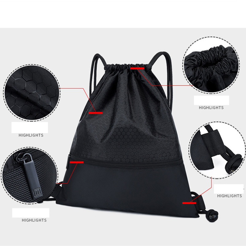 High Quality Football Material Drawstring Backpack Bag 6
