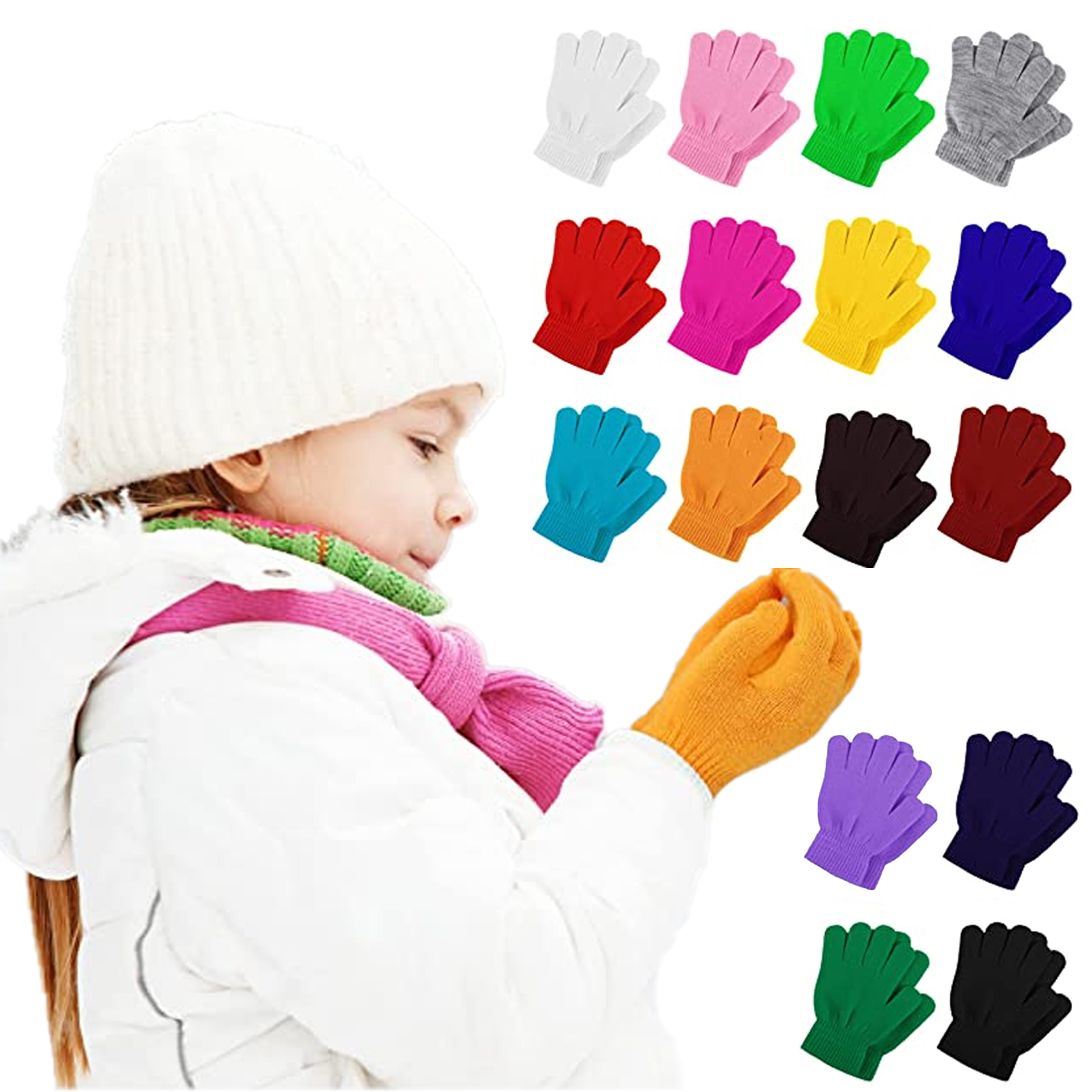 Kid's Winter Stretchy Knitted Gloves 2