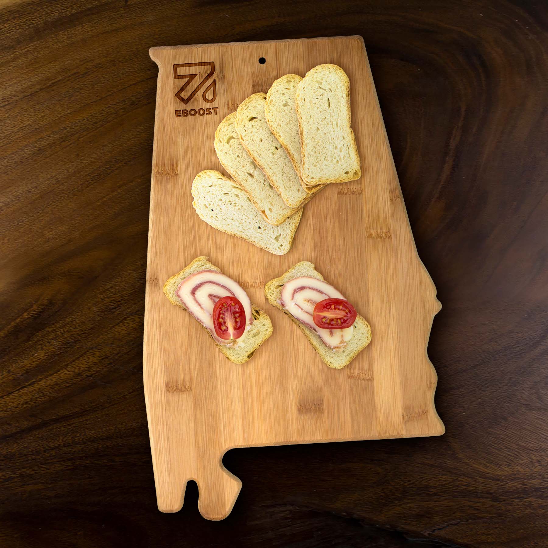Alabama State Shaped Bamboo Serving and Cutting Board 4