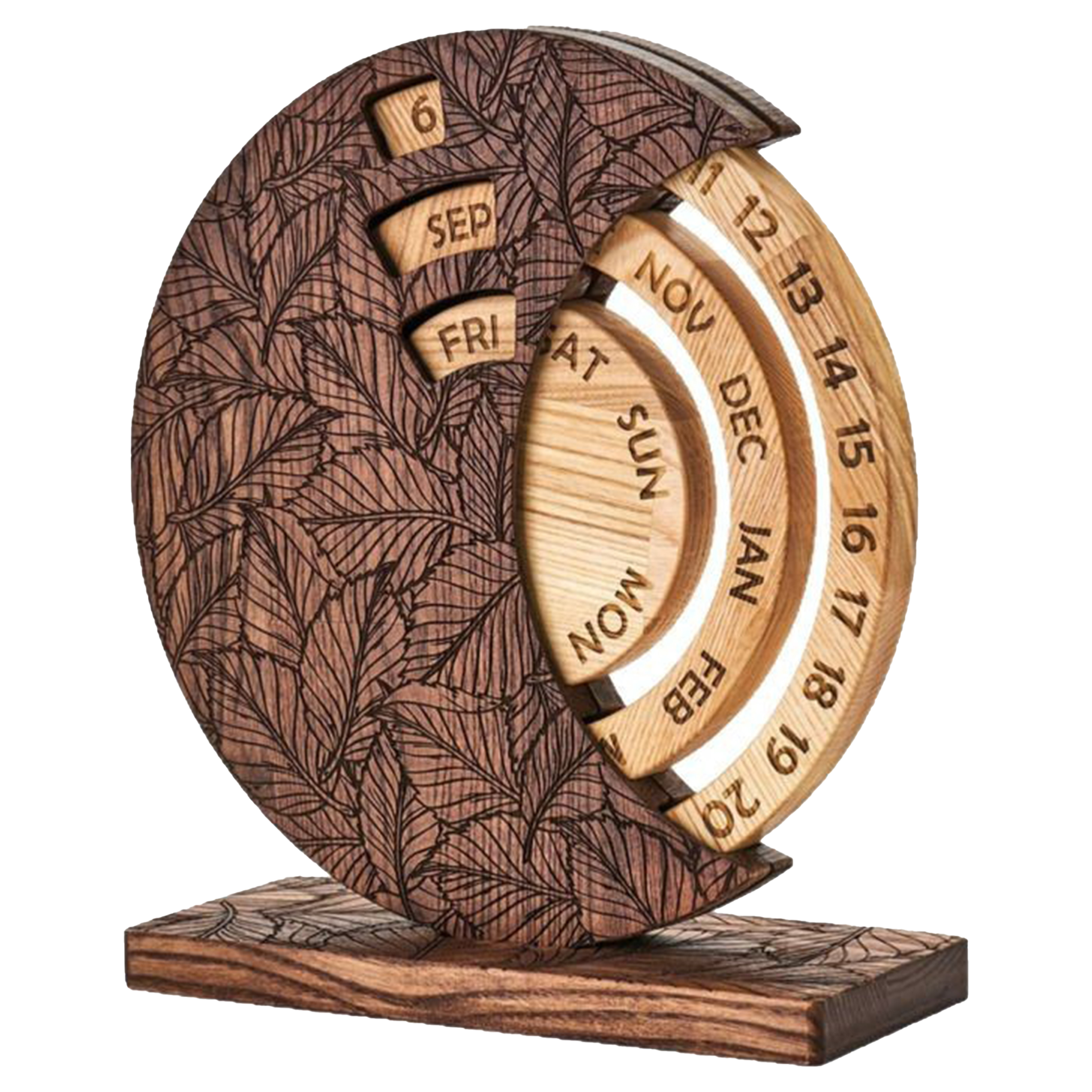 Wooden Perpetual Desk Calendar 5