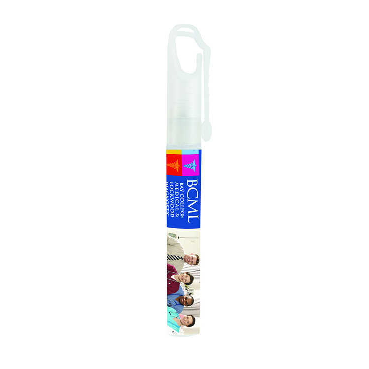 "SprayClip" 10 ml. Antibacterial Hand Sanitizer Spray Pump Bottle with Carabiner Clip Cap(PhotoImage 2