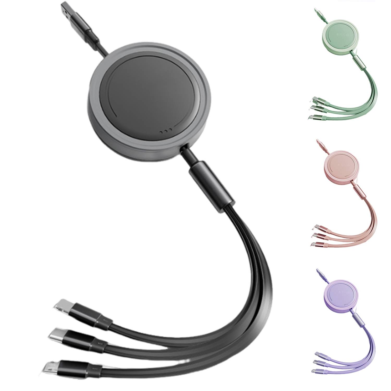 66W 3 in 1 Retractable Fast Charging Cable 5