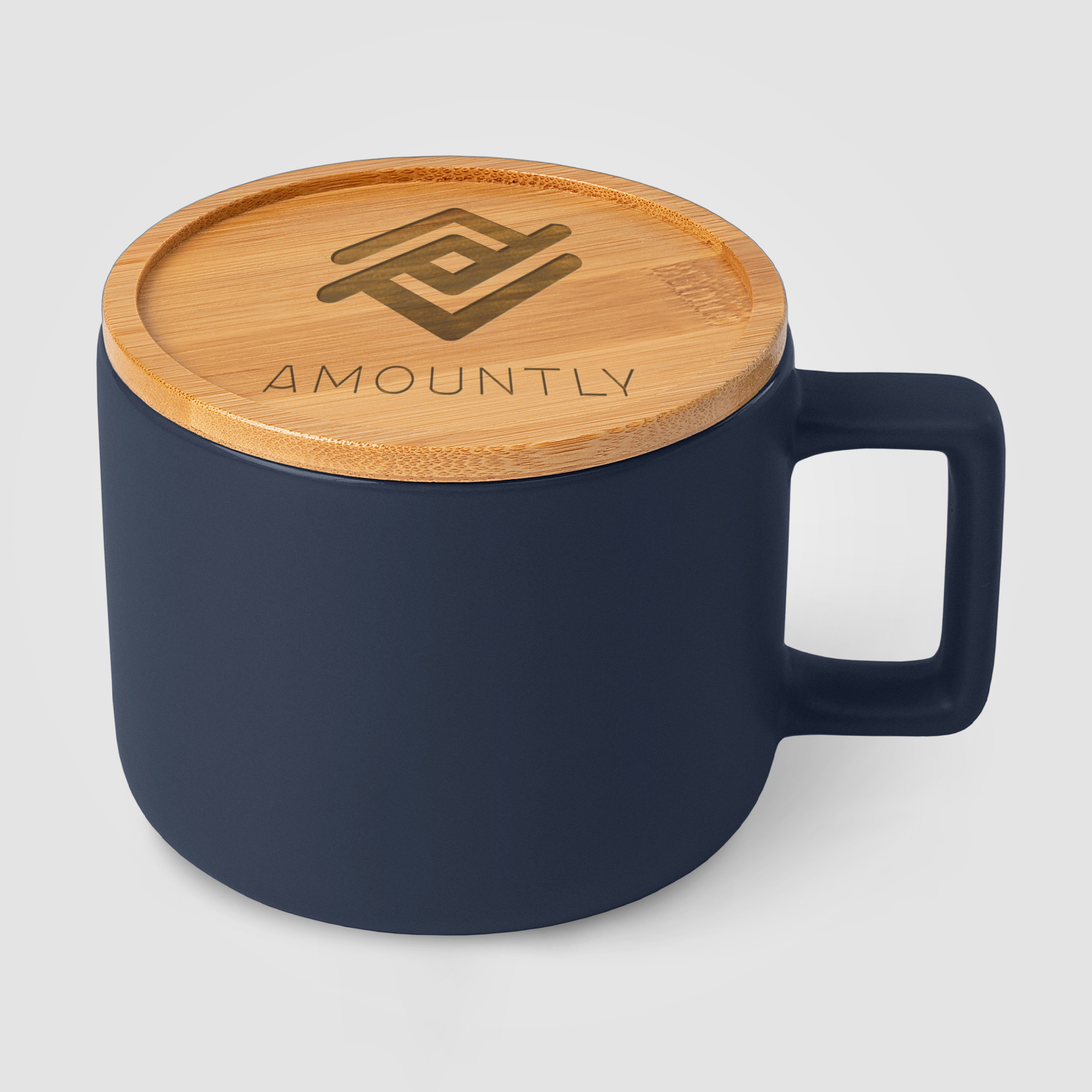 Café Virtuoso -  12 oz. Ceramic Mug with Bamboo Lid, custom mug with logo imprint 7