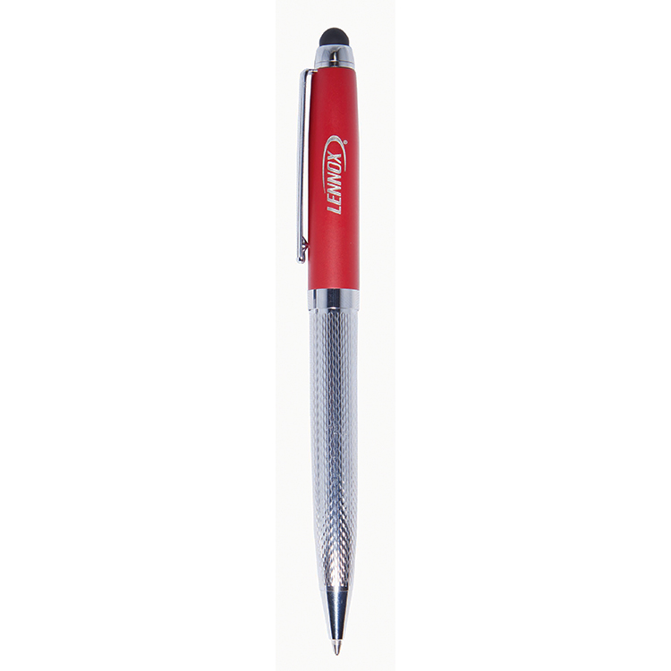 Idea Twist Action Chrome-barrel Ballpoint Pen with Stylus