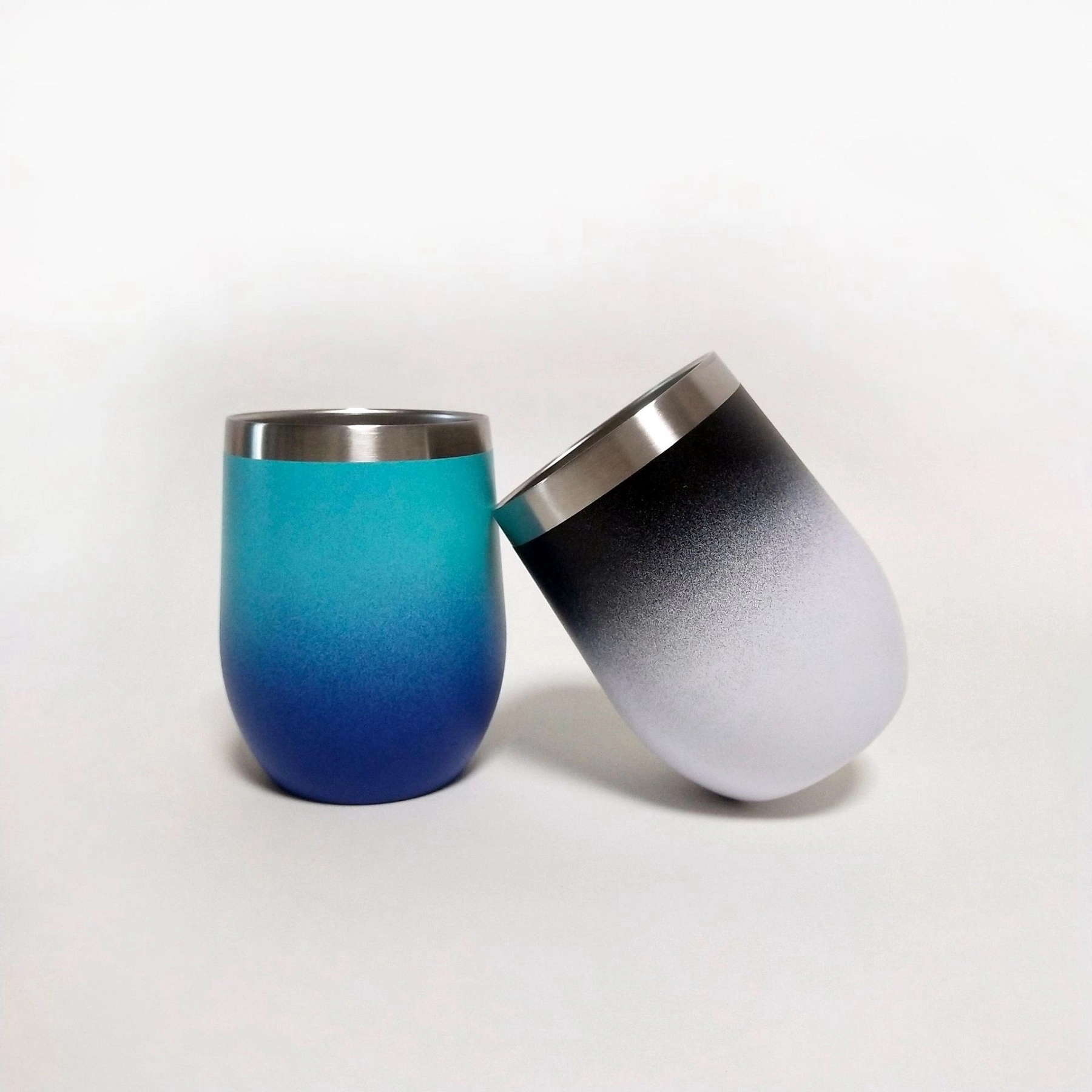 12oz Gradient Color Wine Tumbler with Lid 10