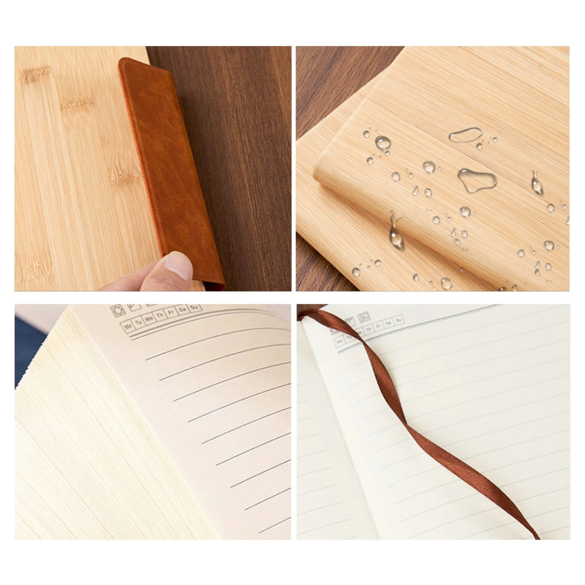 Bamboo Wood Grain Magnetic Buckle Notebook 3