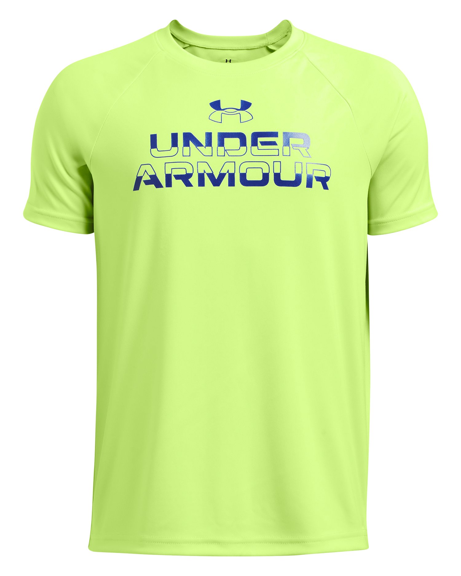 UA Tech Split Wordmark Boys' Short Sleeve 10