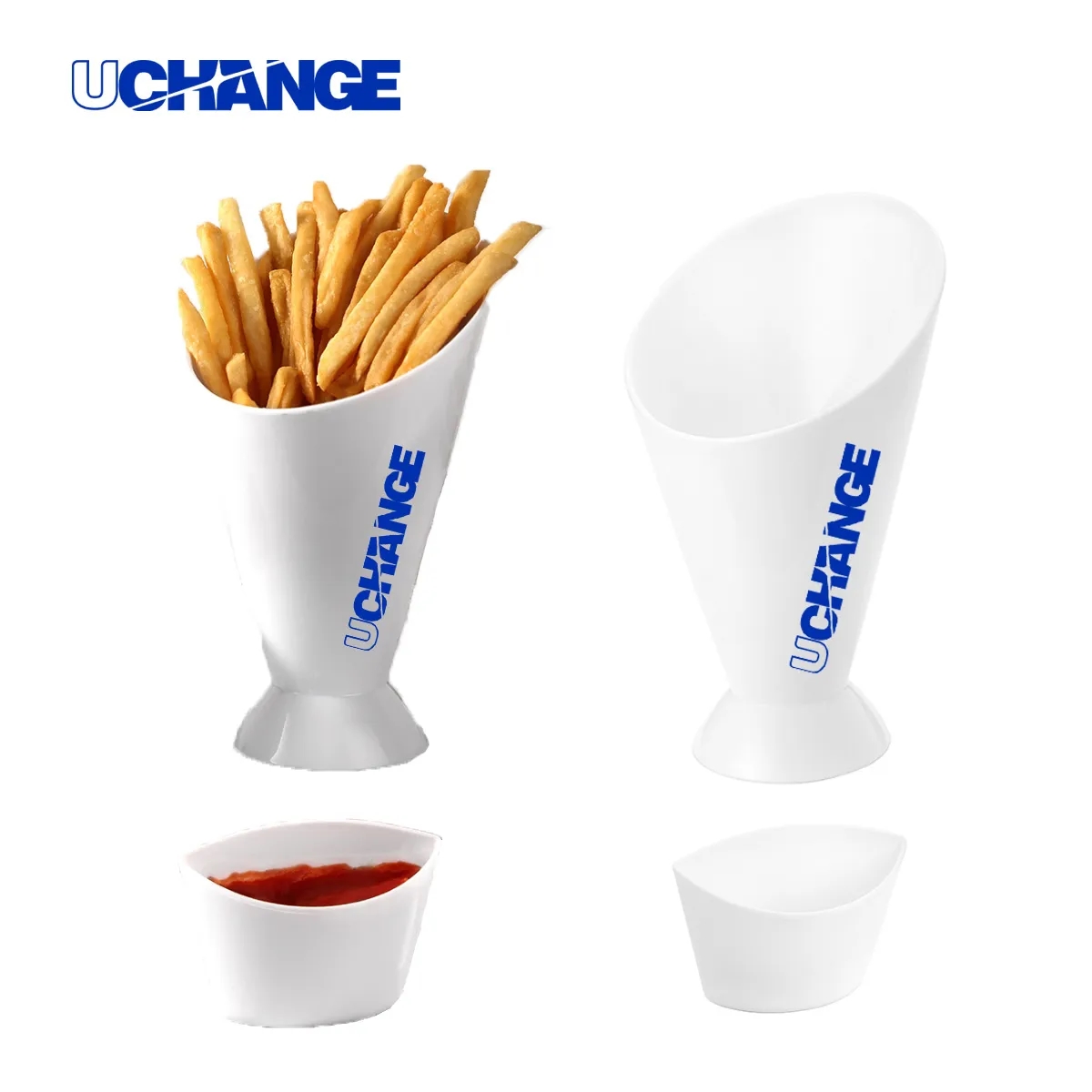 French Fry & Sauce Dipping Cone Holder For Snacks 6