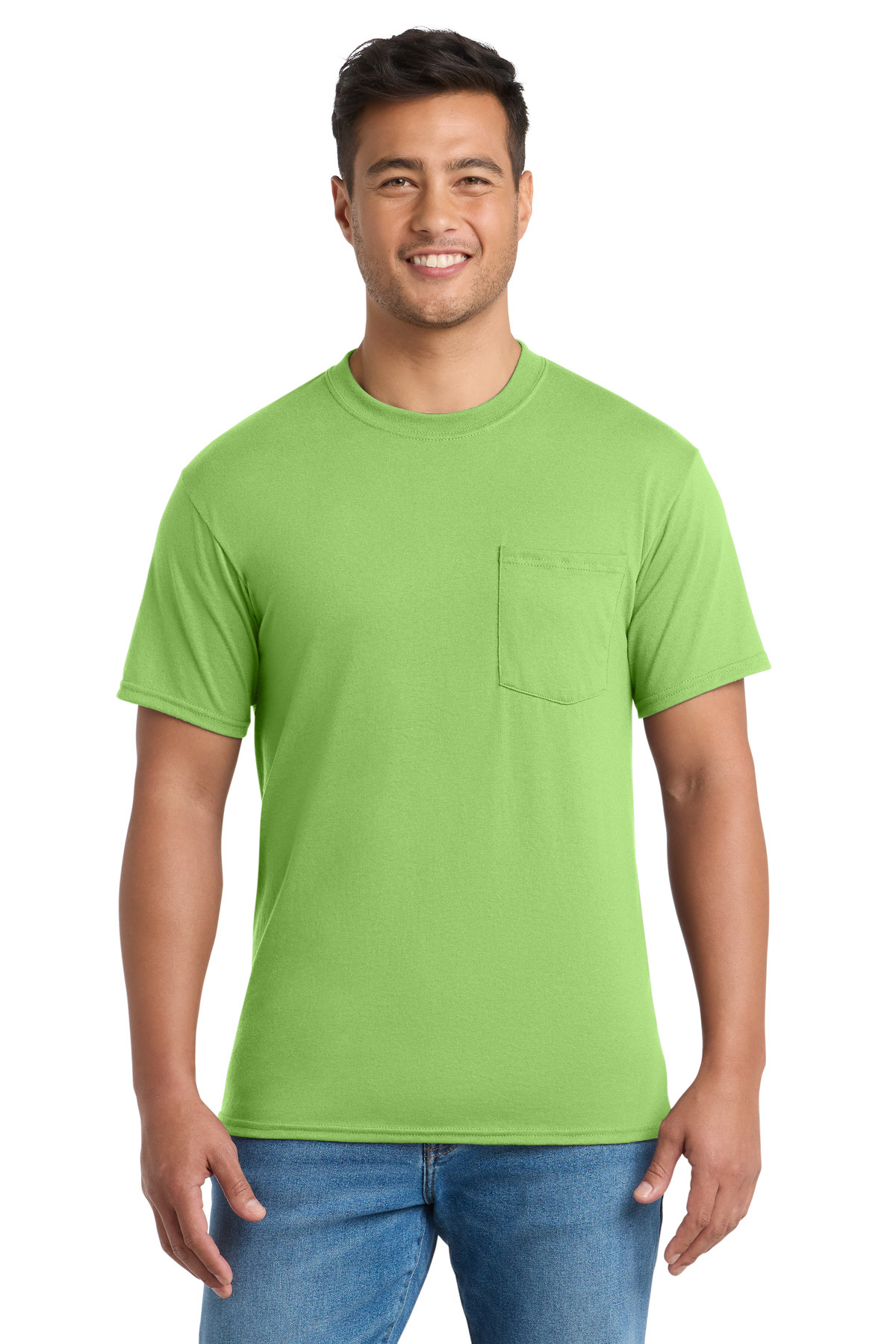 Port & Co Core Blend Pocket Tee. PC55P 96