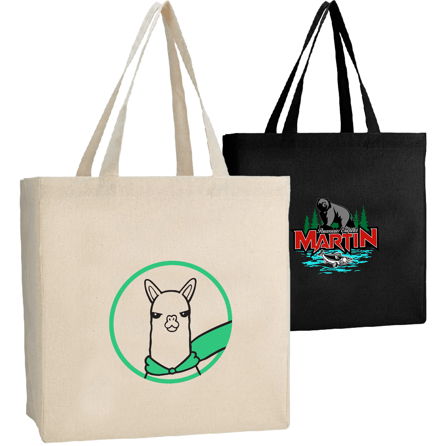 6 Oz Lightweight Cotton Canvas Grocery Tote Bag w/ Gusset (12"x13"x8") 2