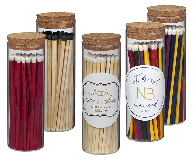 "Alight" Glass Match Stick Jar - w/ Full Color Label - 48 count 4