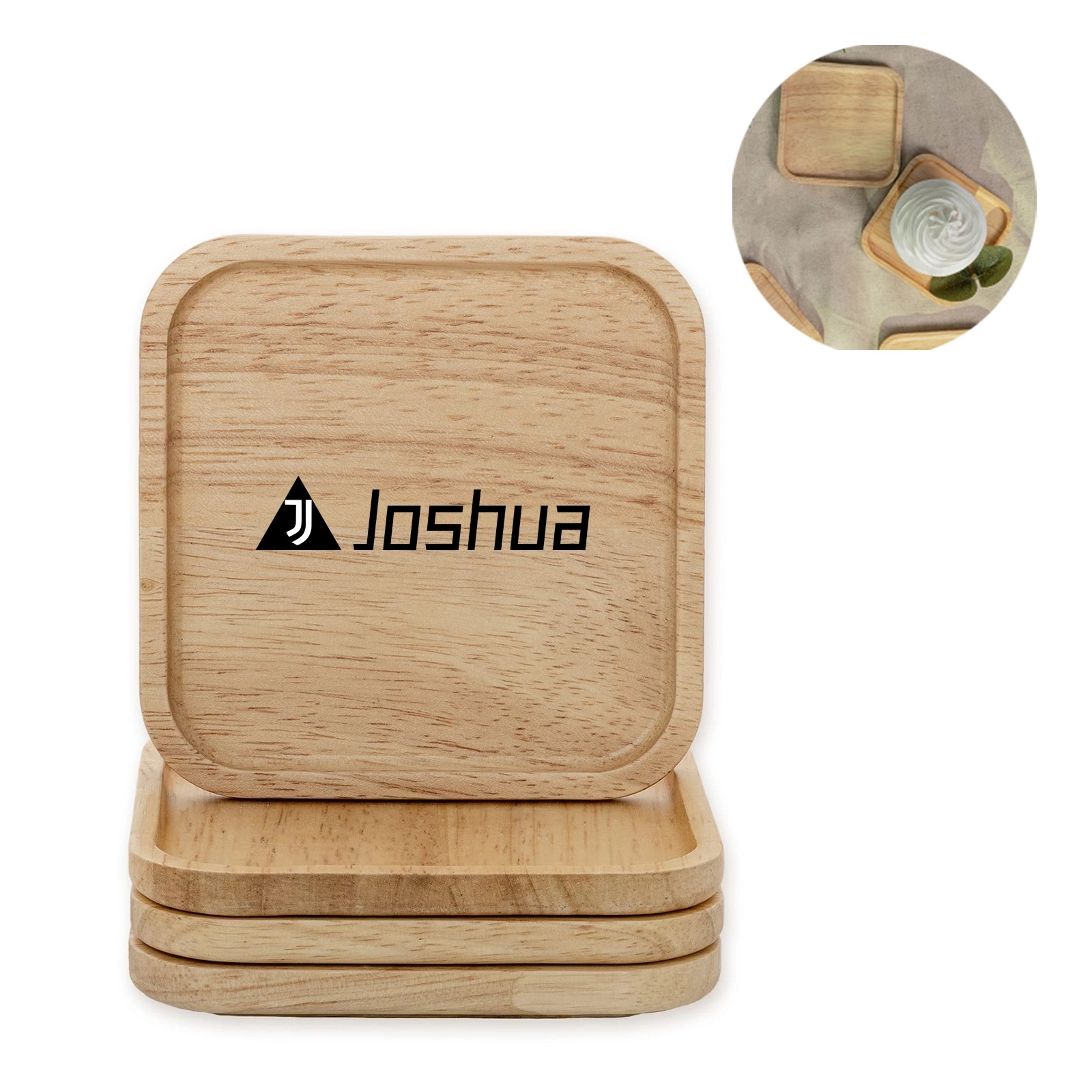 Square Black Walnut Wooden Cup Coaster 2