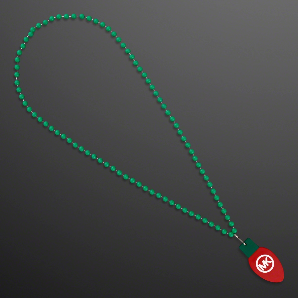 Red Bulb Medallion on Green Beads (NON-LIGHT UP) 4