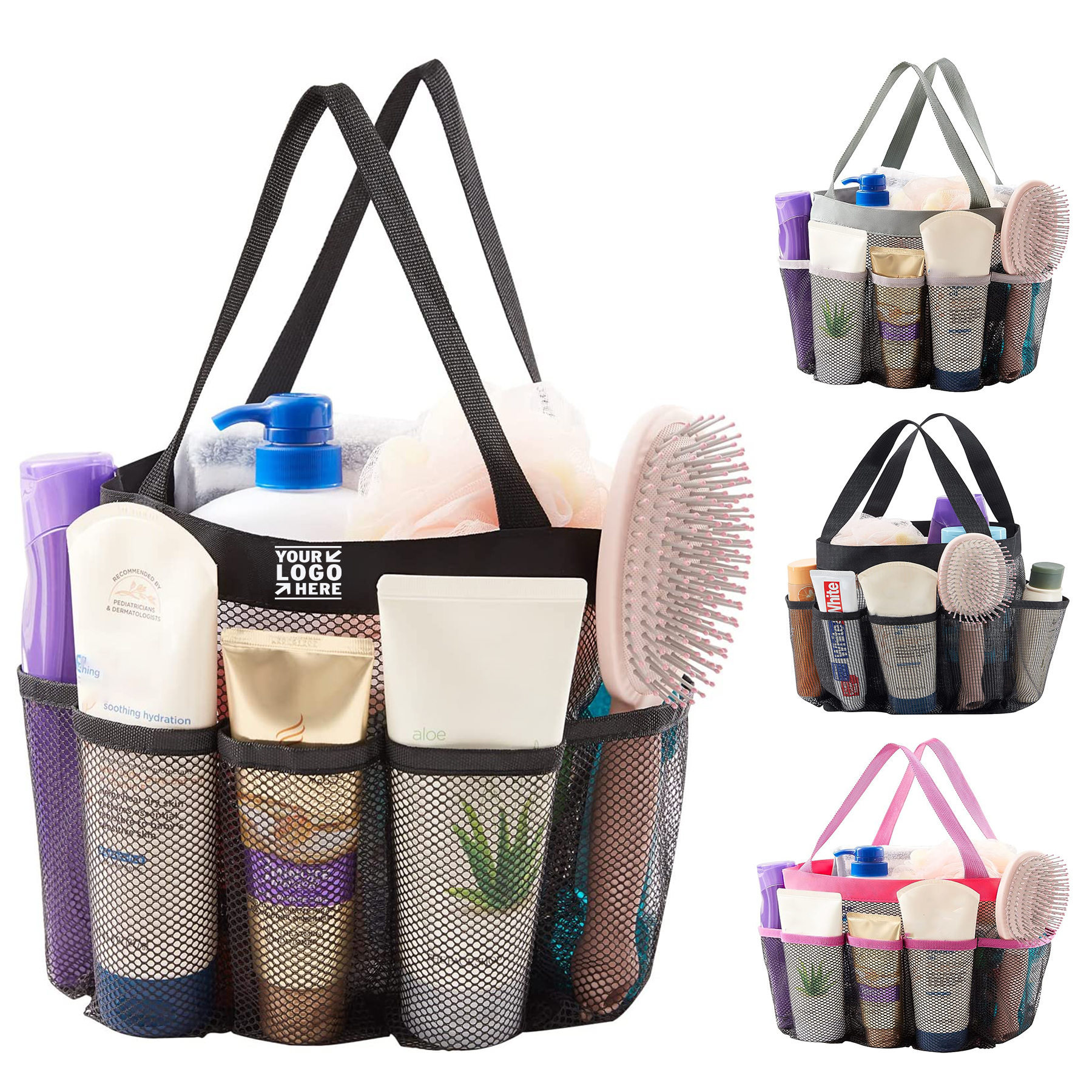 College Dorm Bathroom Travel Mesh Caddy Portable Quick Dry Hanging Shower Organizer Tote Bag 2
