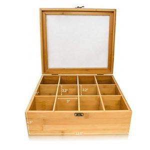 12 Compartments Bamboo Tea Bag Box 2