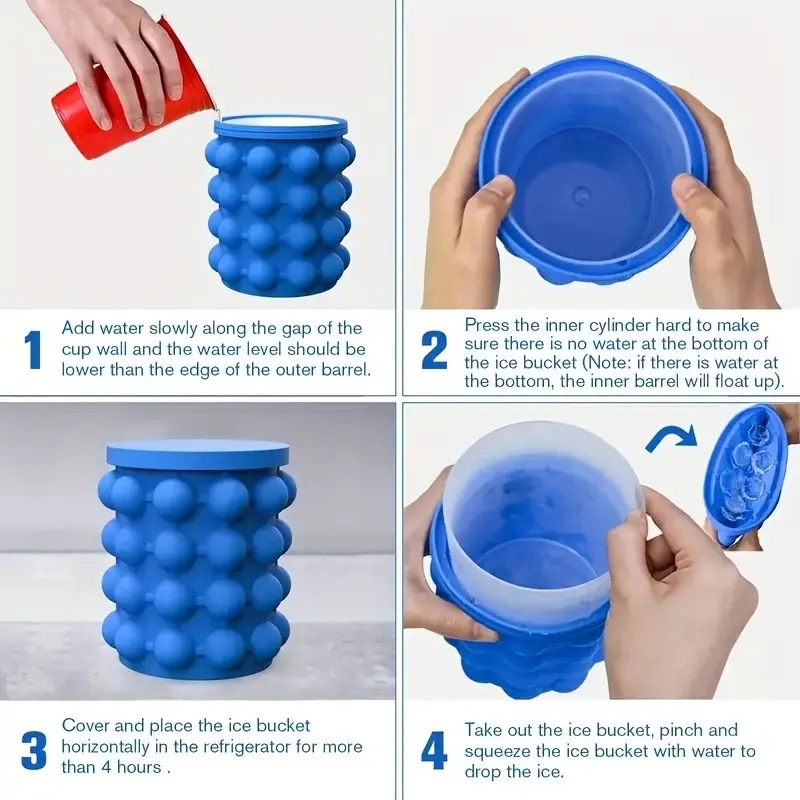 2 In 1 Large Silicone Ice Bucket 4