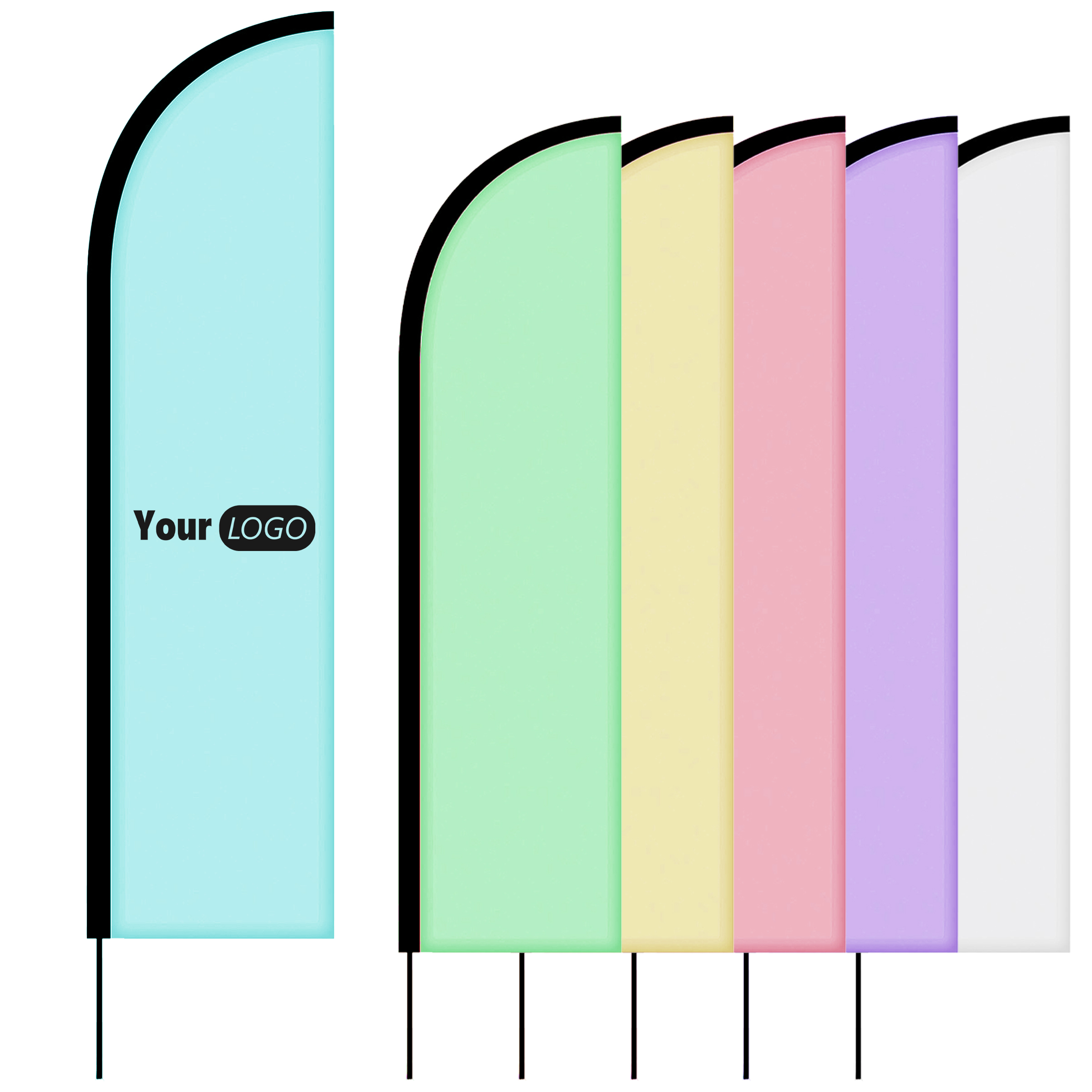 Aluminum 9' Double-Sided Custom Feather Flags 5
