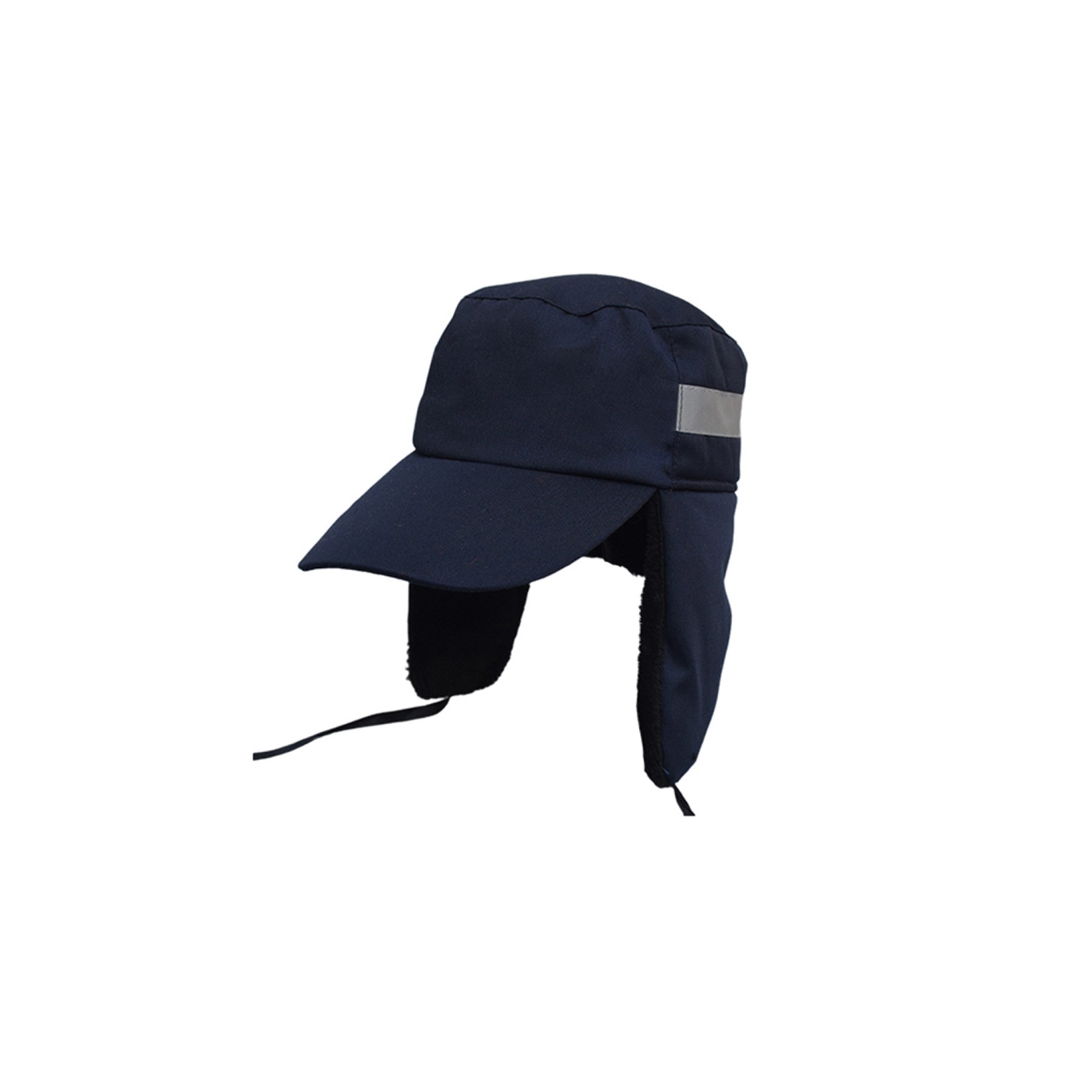 Reflective Work Cap With Brim Warm Earflaps 2