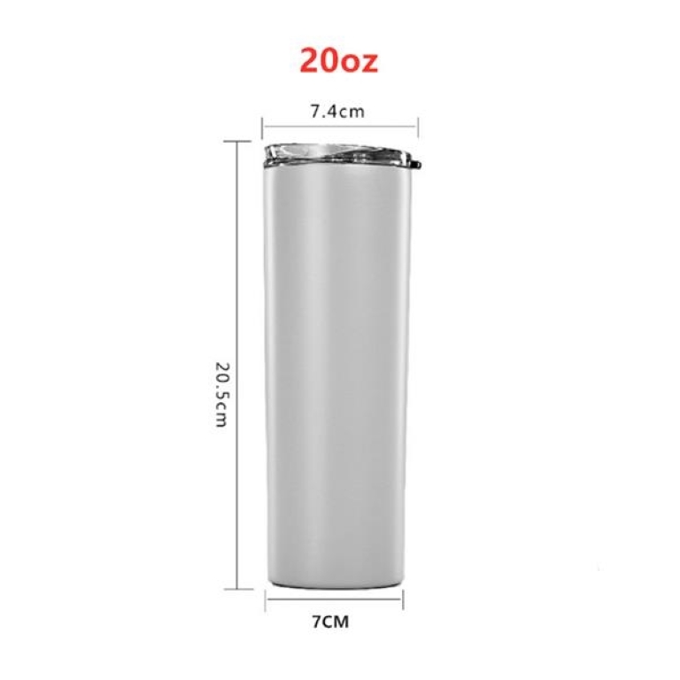 20oz Stainless Steel Straight Slimming Cup With straw 4