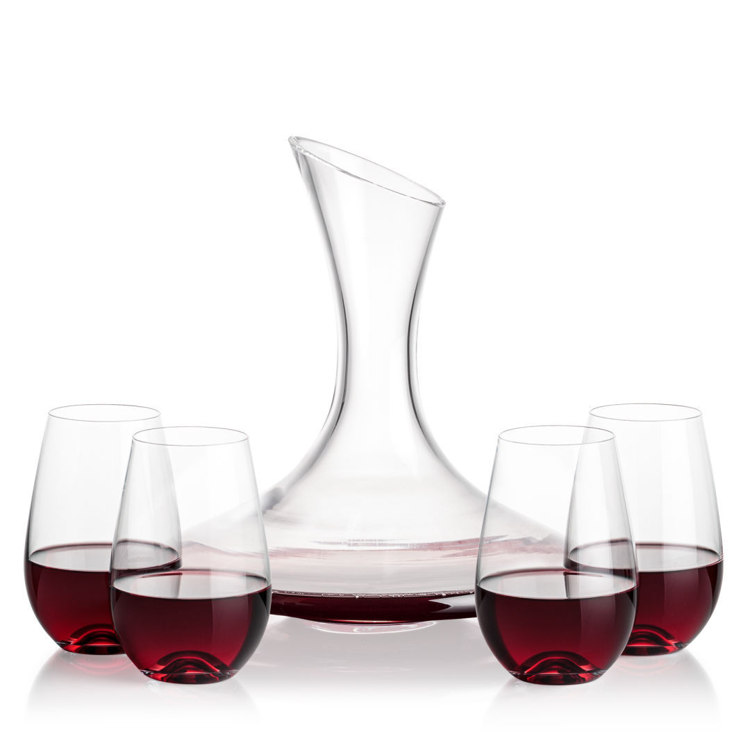 Madagascar Carafe & Boston Stemless Wine 7