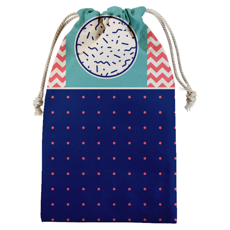 Tall Vibrant Cotton Drawstring Pouch 9