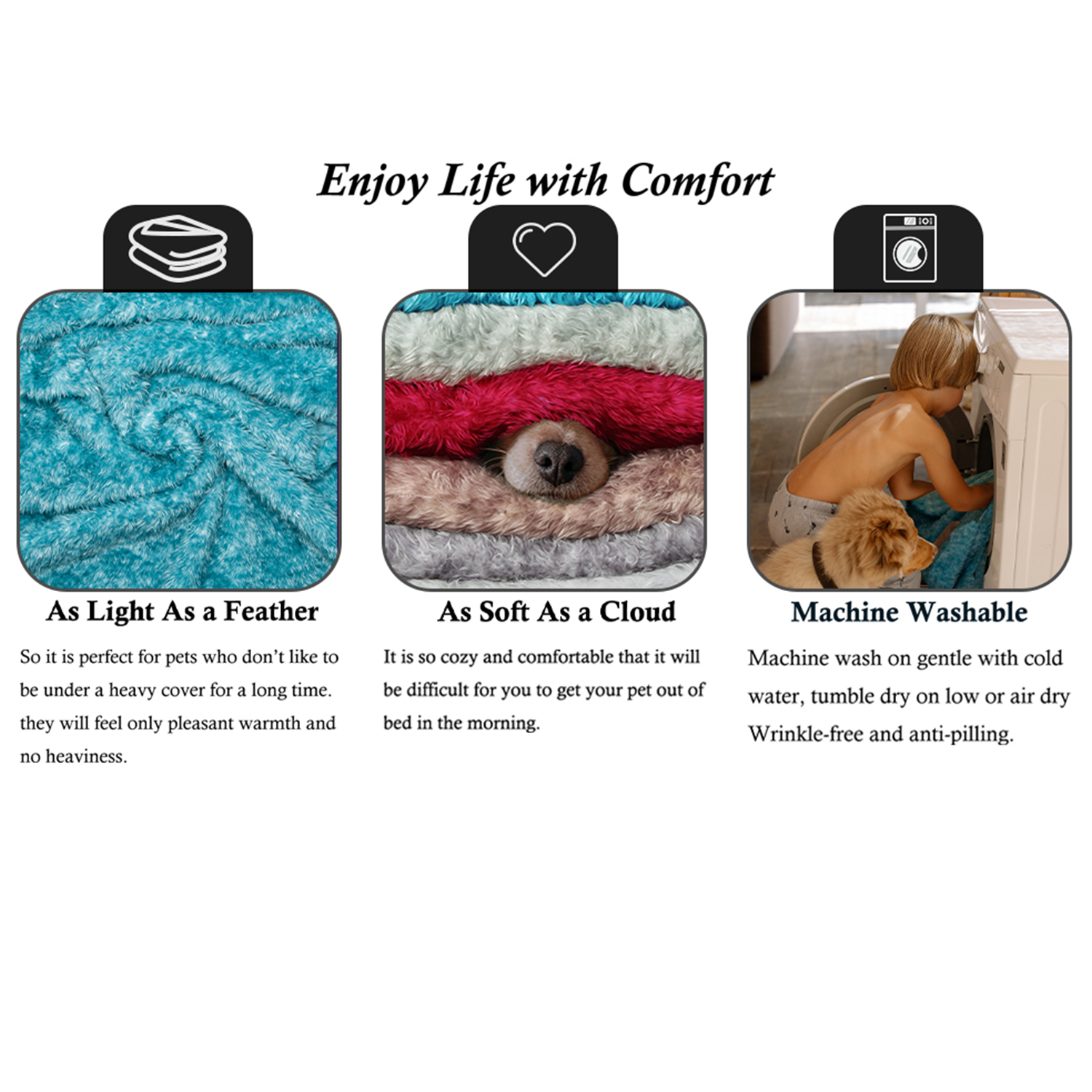 Macevia Fluffy Fleece Pet Blanket 3