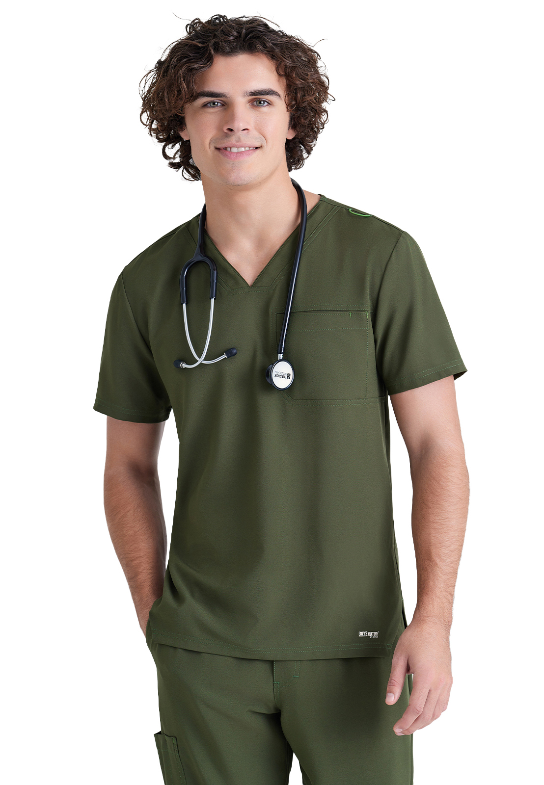 Grey's Anatomy Evolve Stretch - Men's One-Pocket V-Neck Journey Scrub Top 23