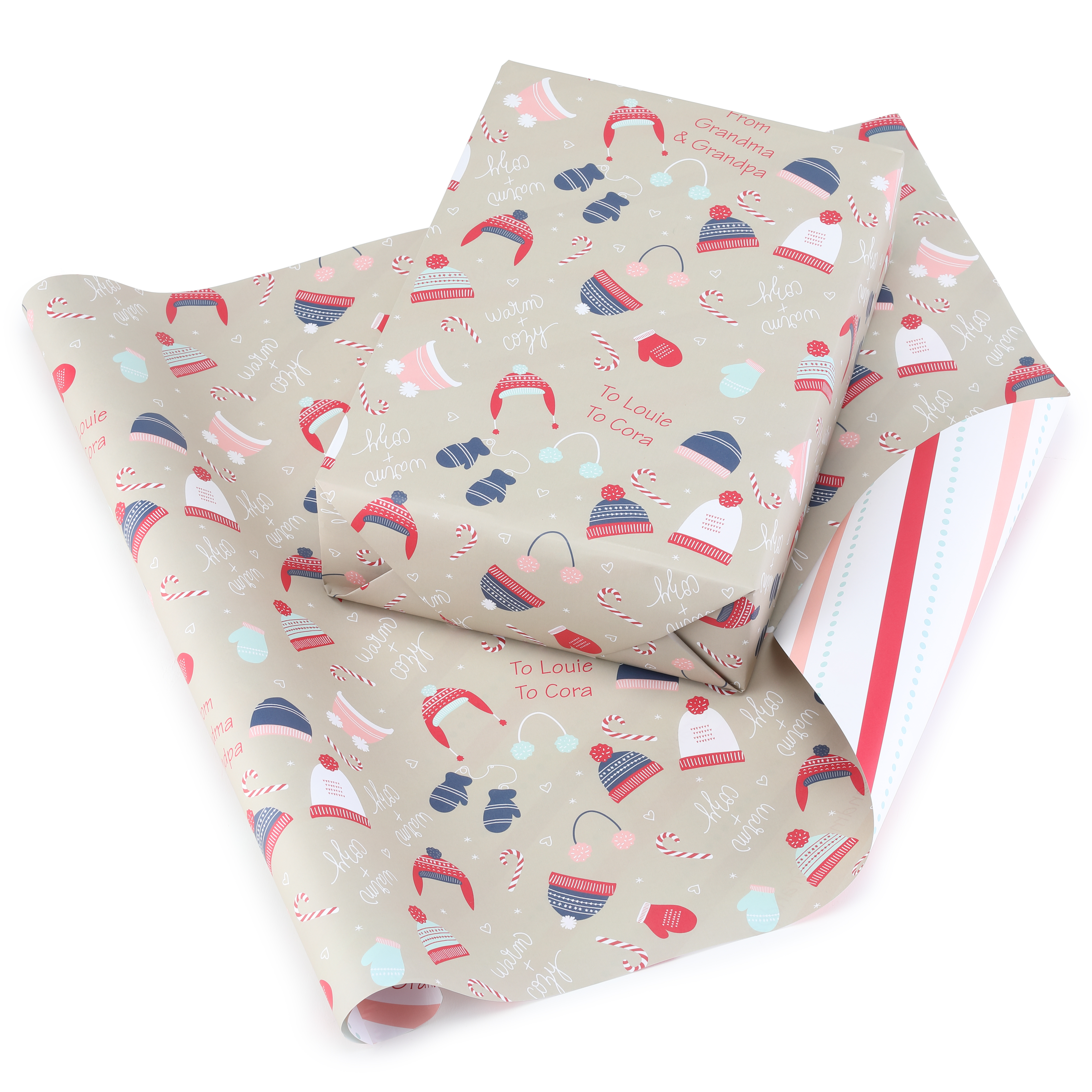 Whimsical Winter Reversible Wrapping Paper (28"x20") 1