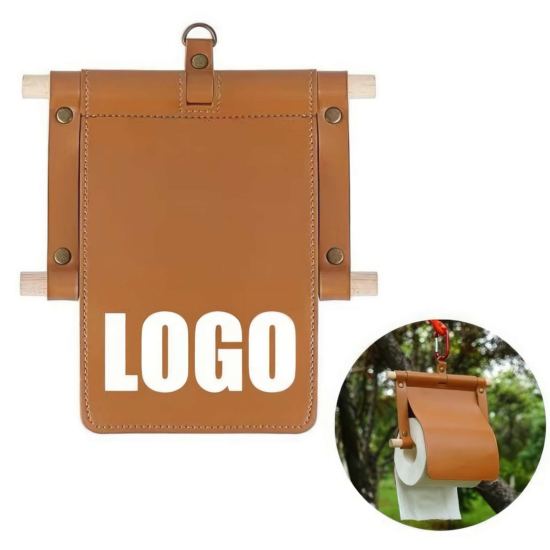 PU Leather Toilet Paper Case Camping Tissue Holder 2