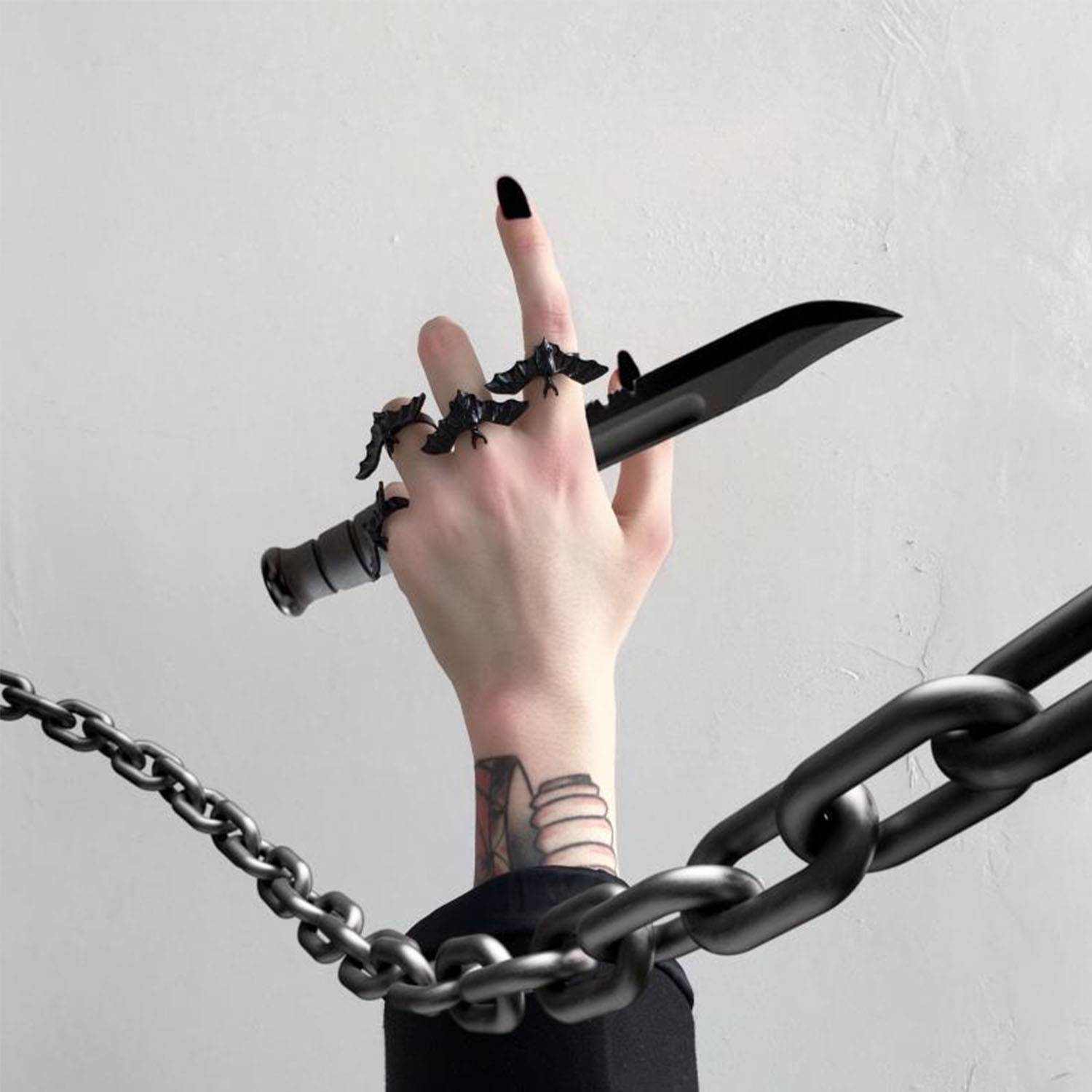 Halloween Personality Gothic Bat Ring 4