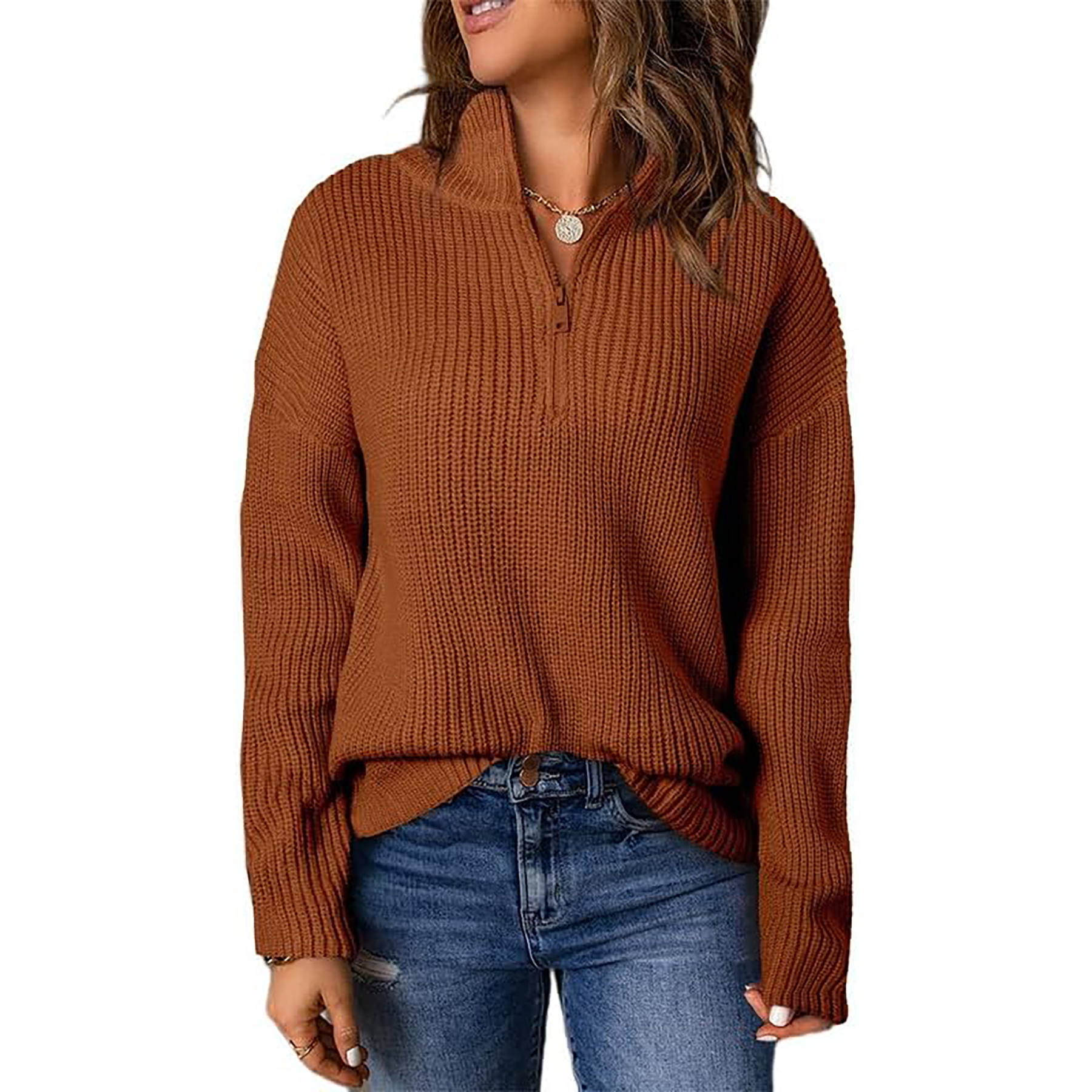 Women's 1/4 Zip Pullover Sweater 5