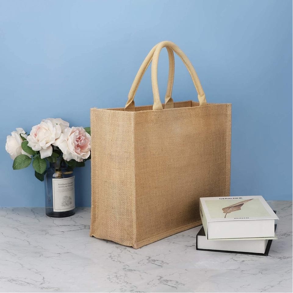 Laminated Jute Bags w/ Colored Sides and Handles 2