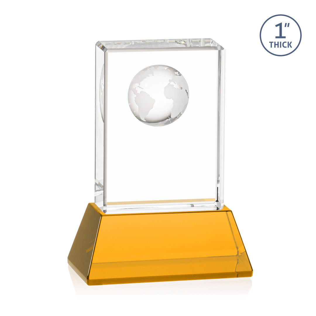 Ambassador Globe Award on Base - Amber 10